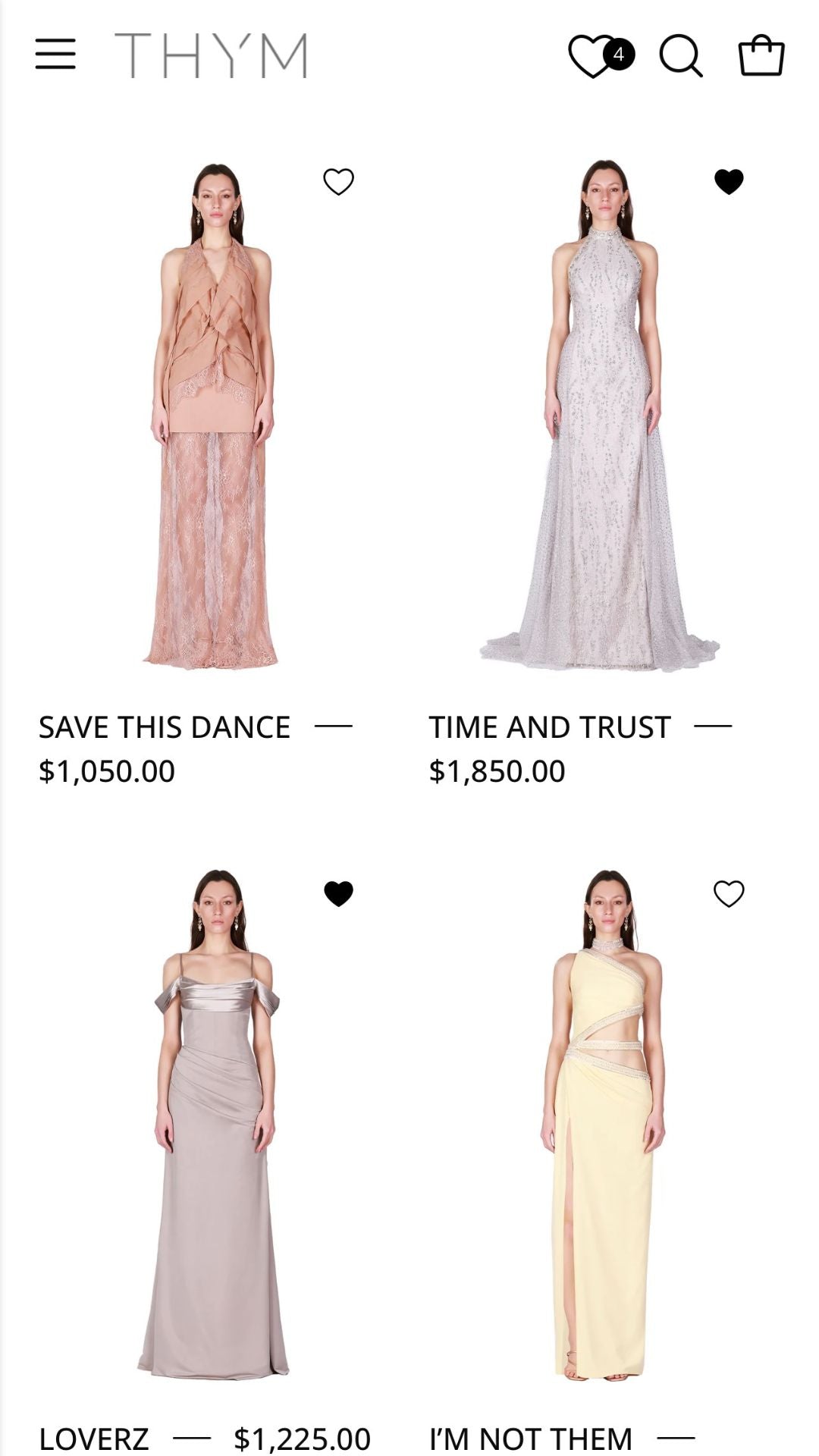 A Thym collection page