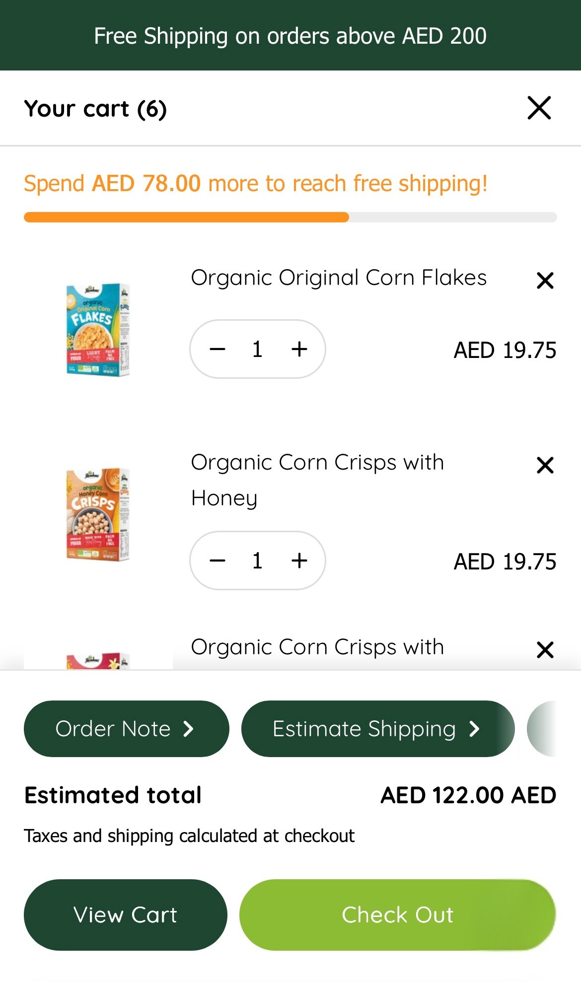 Enhanced Cart Information